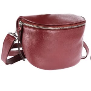 Elegant maroon leather crossbody bag — premium quality leather product