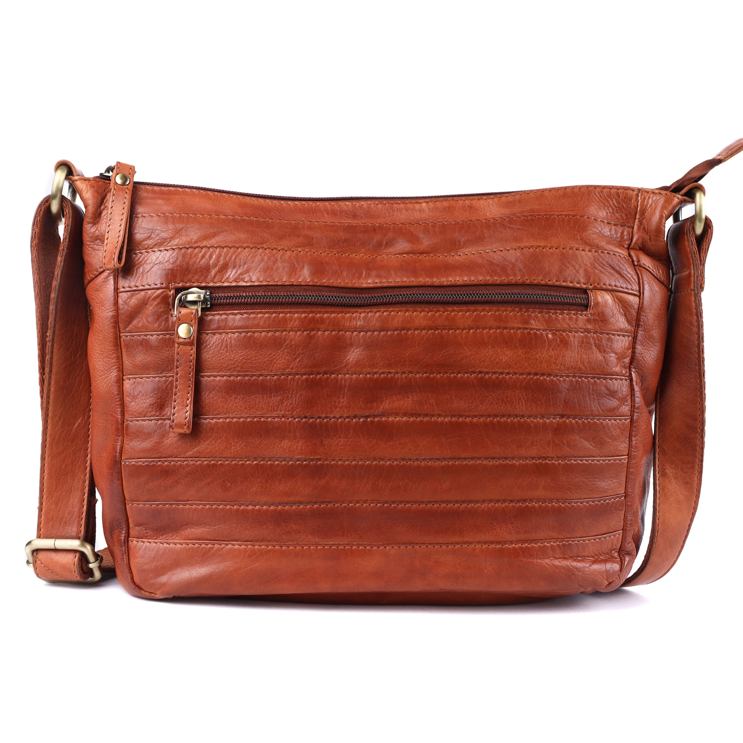 Handcrafted Brown Leather Sling Bag - Image 2