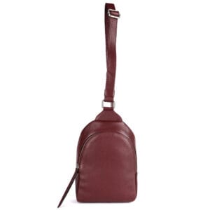 Maroon leather crossbody bag crafted by a reputed bag manufacturers in India