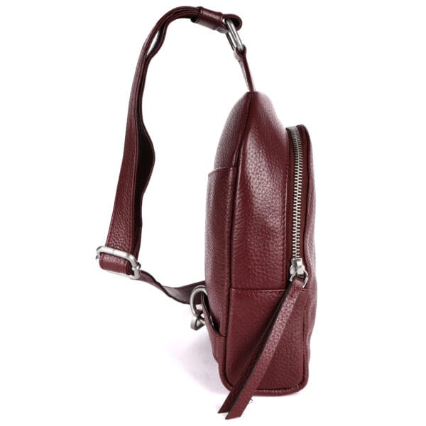 Maroon leather crossbody bag - Image 3