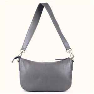 Classic Leather Slate Elegance Shoulder Bag