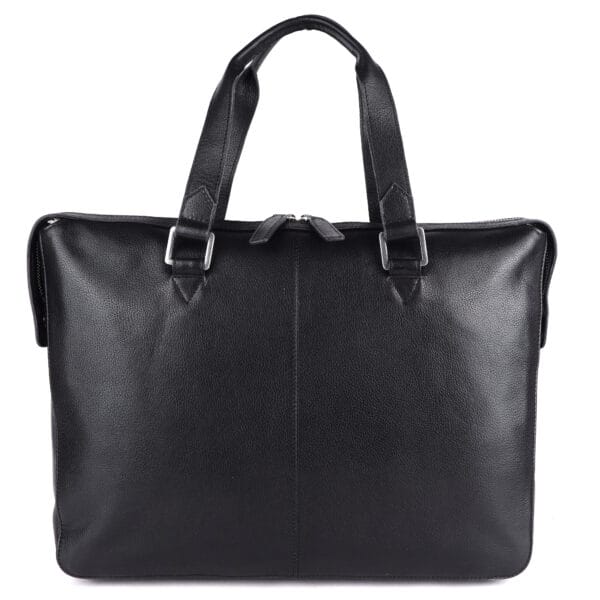 Premium Leather Business Briefcase - Black - Image 5