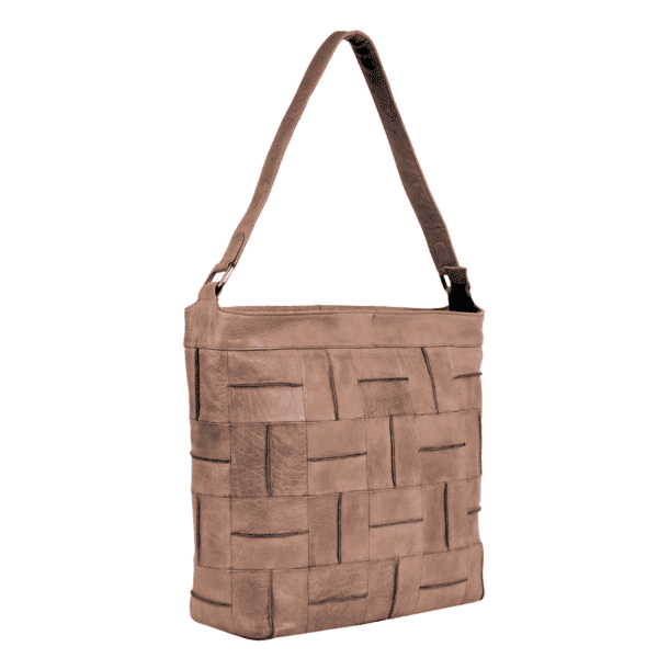 Braided Bliss mocha Mousse Weave Charm Hobo - Image 4