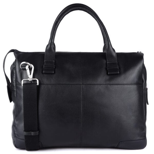 Black Leather Briefcase for Men - Image 5