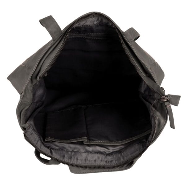 Woven Leather Tote Bag in Charcoal Grey with Detachable Strap - Image 3