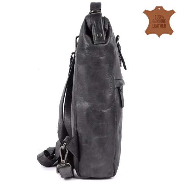 Urban Noir Leather Backpack - Image 5