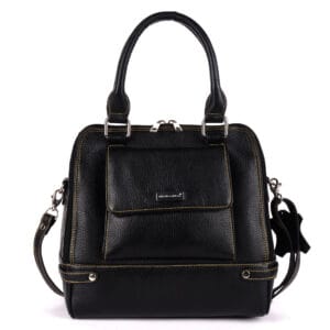 Classic Black Structured Leather Handbag