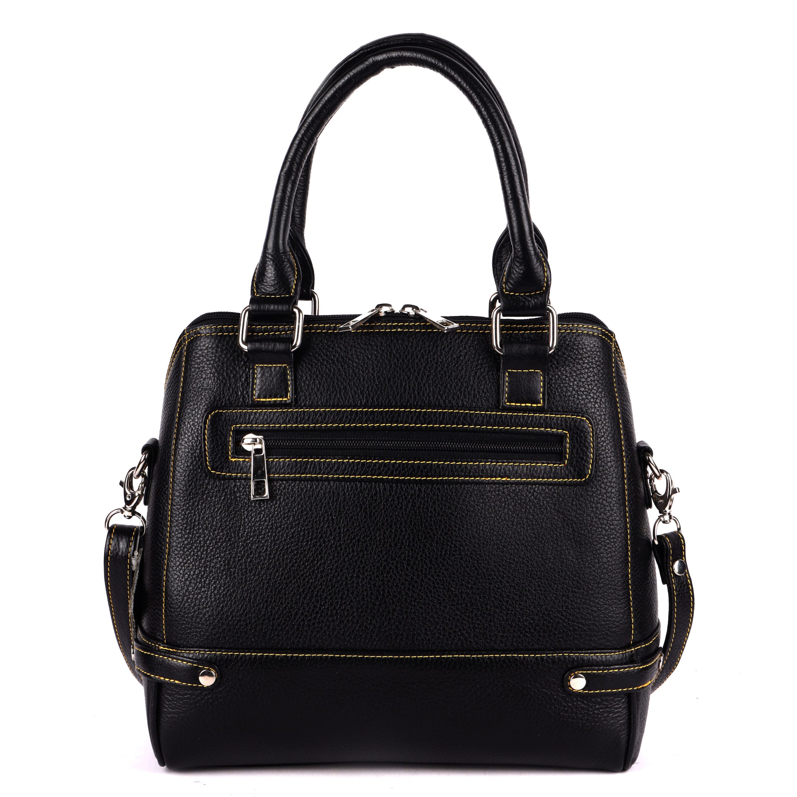 Classic Black Structured Leather Handbag - Image 2