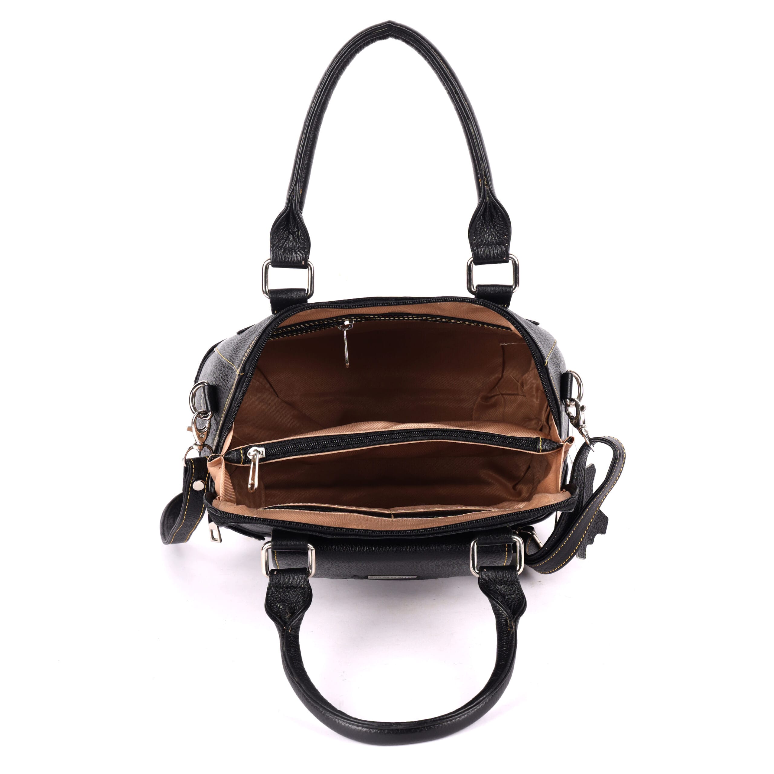 Classic Black Structured Leather Handbag - Image 4