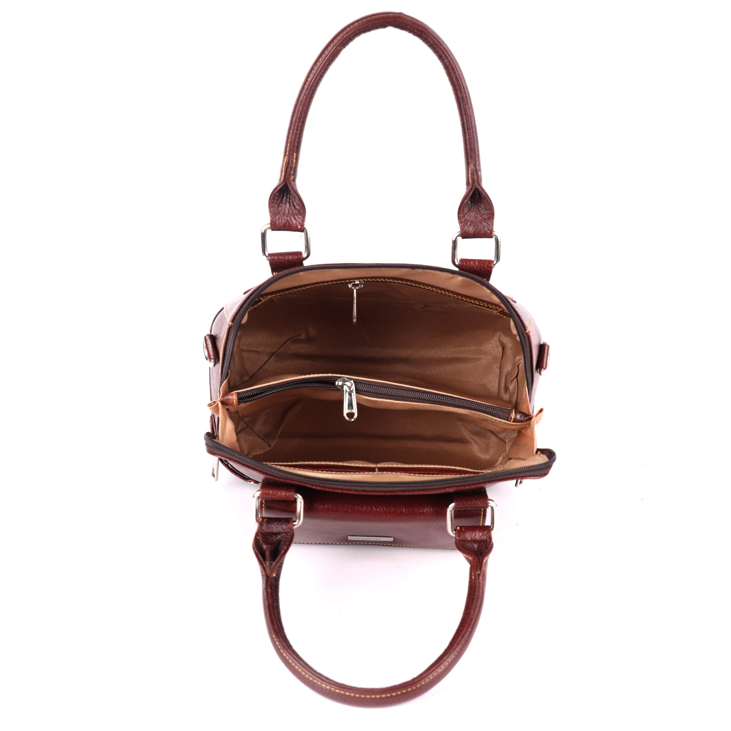 Classic Chocolate Brown Leather Satchel - Image 2