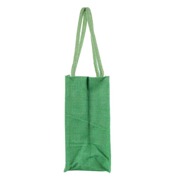 Green Elephant Motif Jute Tote - Image 3