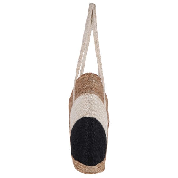 Artisan Wave Pattern Jute Shoulder Bag - Image 2