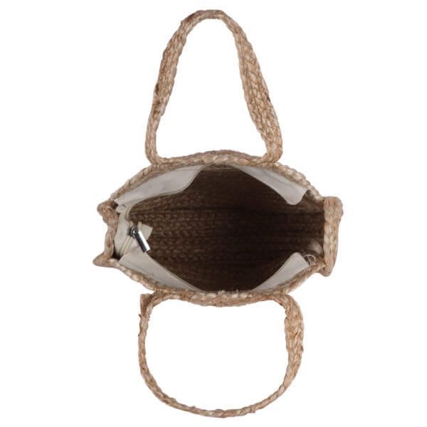 Artisan Wave Pattern Jute Shoulder Bag - Image 4