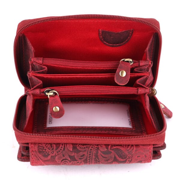 Floral Embossed Leather Women's Wallet - Image 5