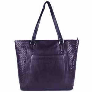 Woven Side Leather Tote