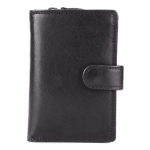 Classic Black Leather Snap Wallet