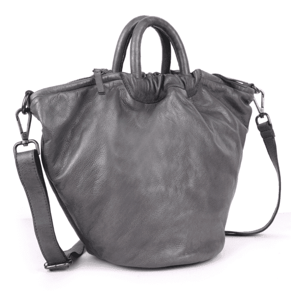 Urban Drift Soft Leather Tote – Charcoal Grey Edition - Image 2