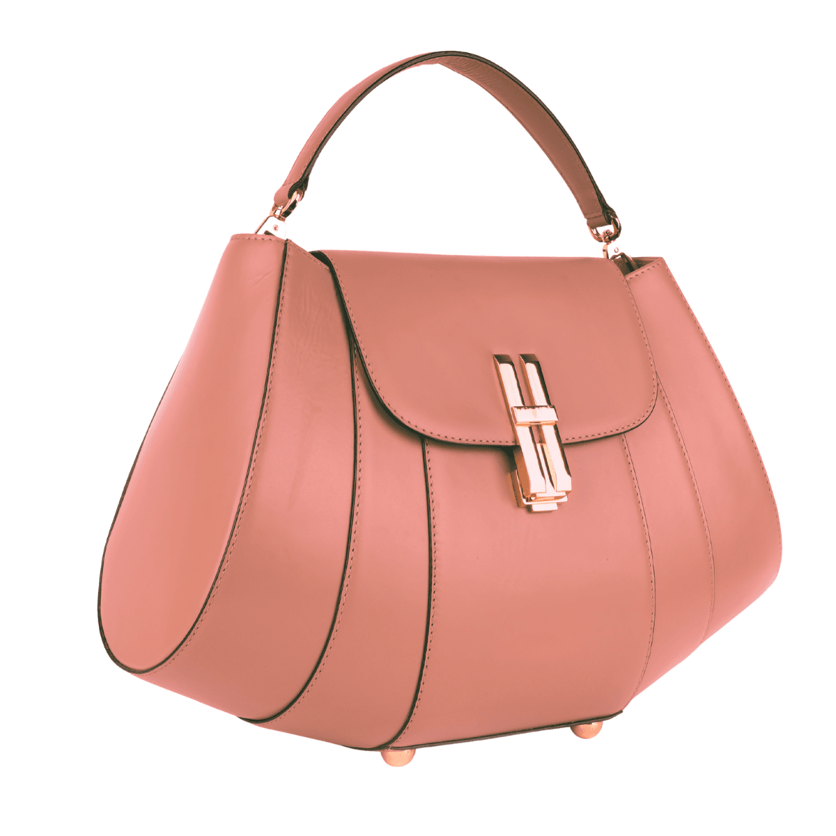 Rose Blush Structured Top Handle Bag - Image 5