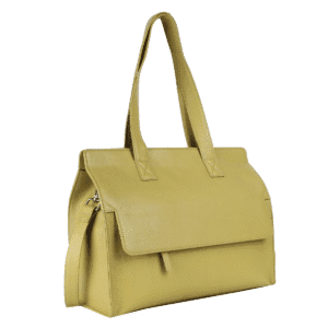 Lemon Mist Leather Tote – Modern Minimalist Edition