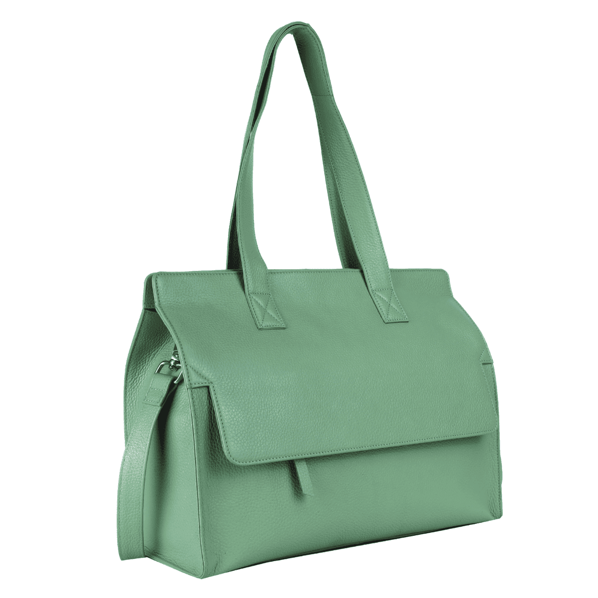 Sage Green Leather Tote Bag – Elegance in Simplicity - Image 5
