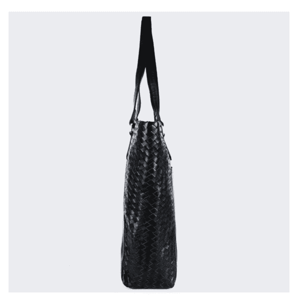 Weave Leather Tote – Black Elegance Edition - Image 3