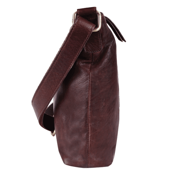 Classic Chocolate Brown Leather Bag - Image 3