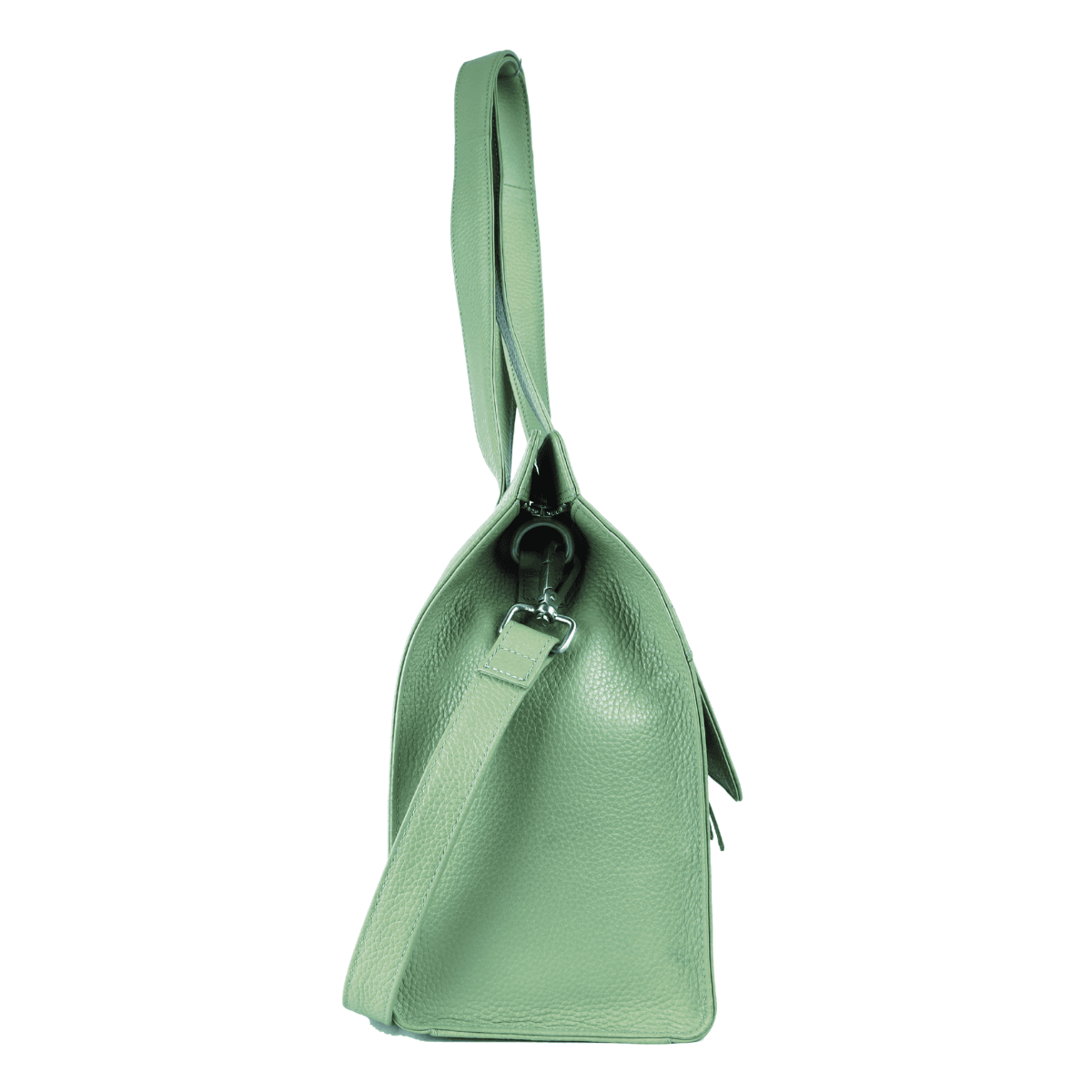 Sage Green Leather Tote Bag – Elegance in Simplicity - Image 2