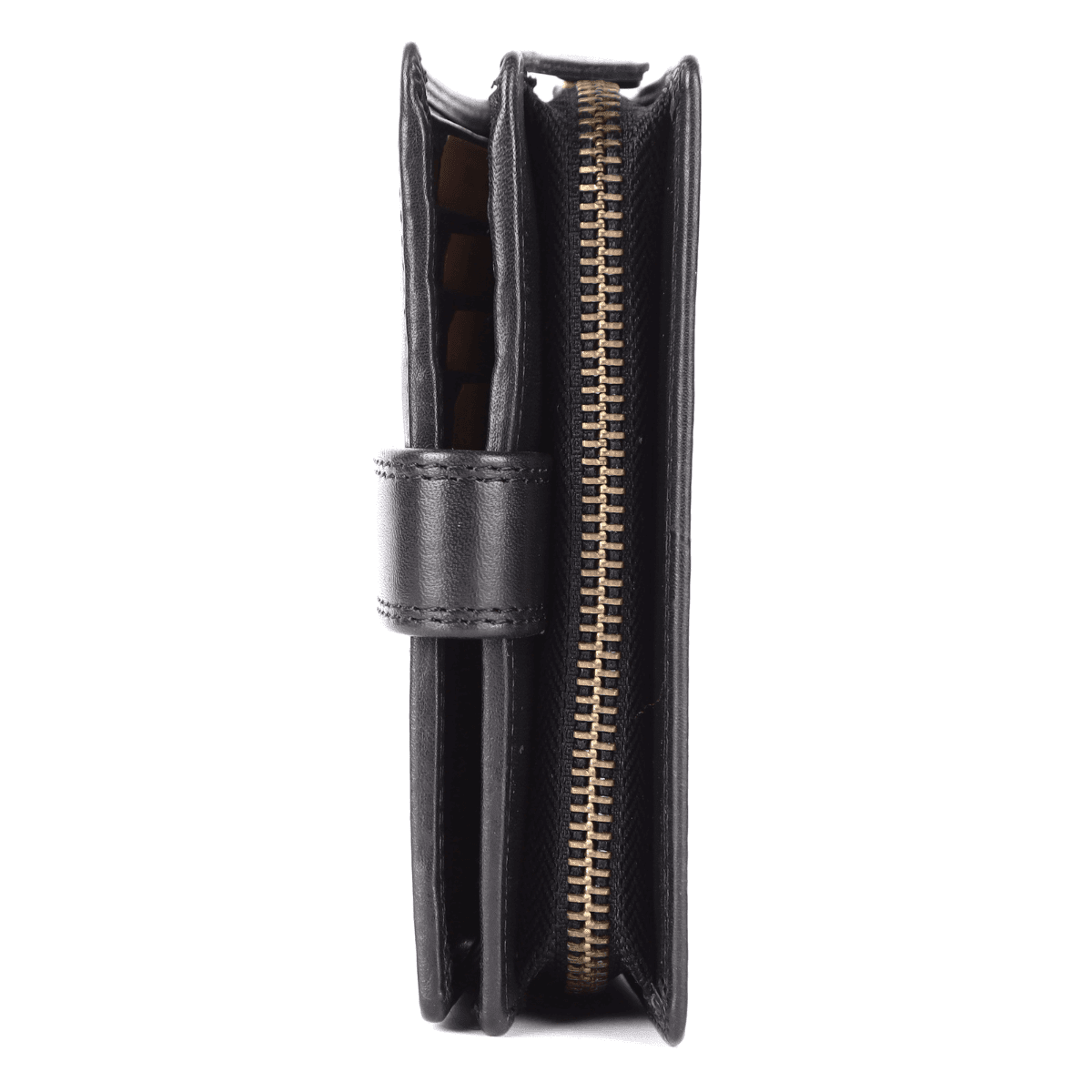 Classic Black Leather Snap Wallet - Image 2