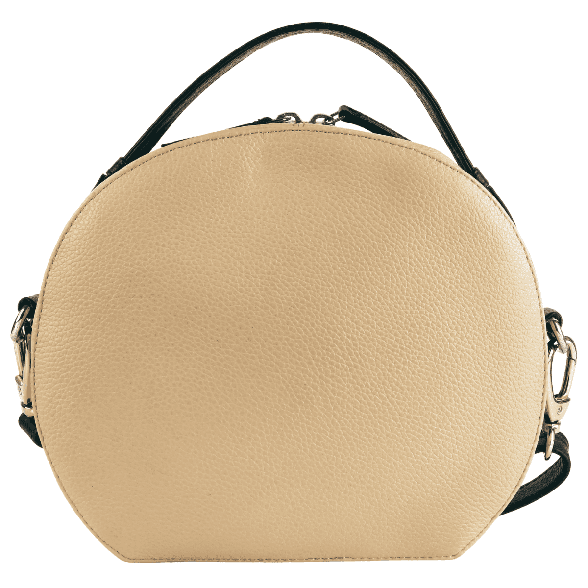 Round Quilted Leather Sling – Nude Beige - Image 3