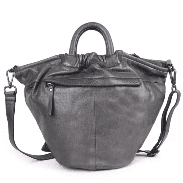 Urban Drift Soft Leather Tote – Charcoal Grey Edition - Image 4
