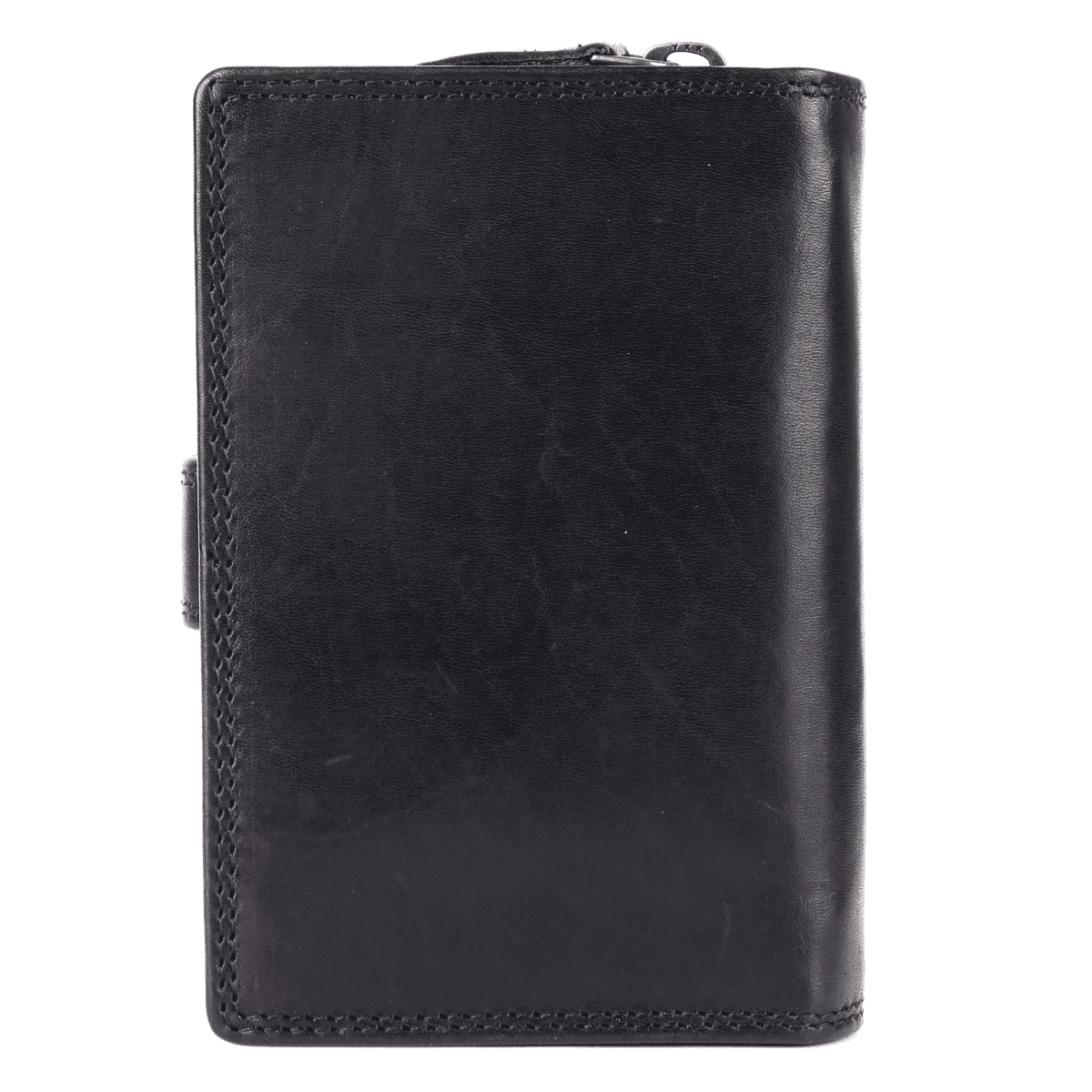 Classic Black Leather Snap Wallet - Image 3