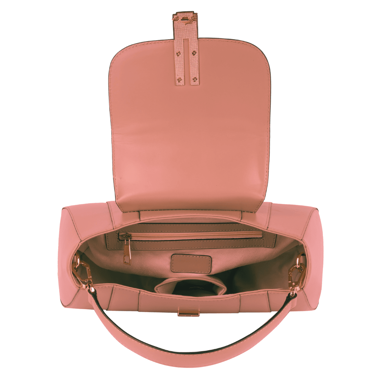 Rose Blush Structured Top Handle Bag - Image 4