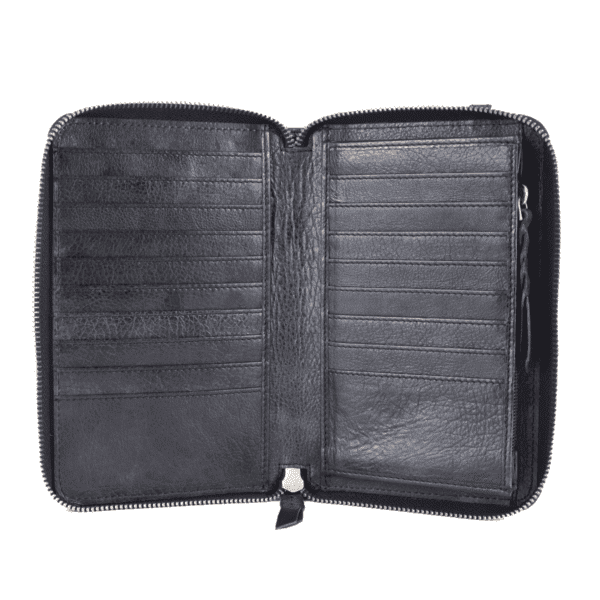 Noir Weave – Textured Leather Wristlet Clutch Bag - Image 3
