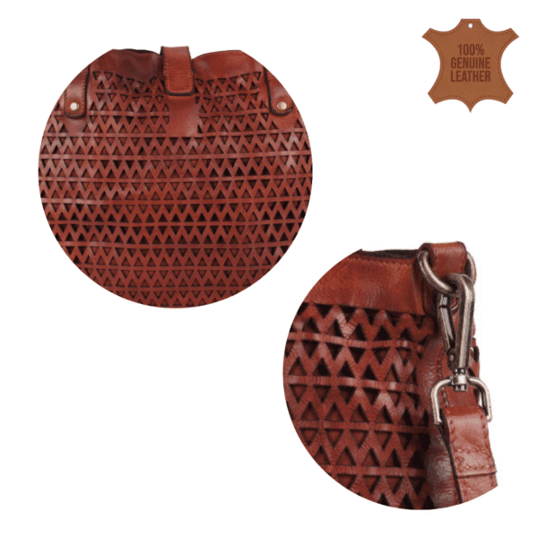 Vintage Cutwork Leather Tote Bag - Image 5