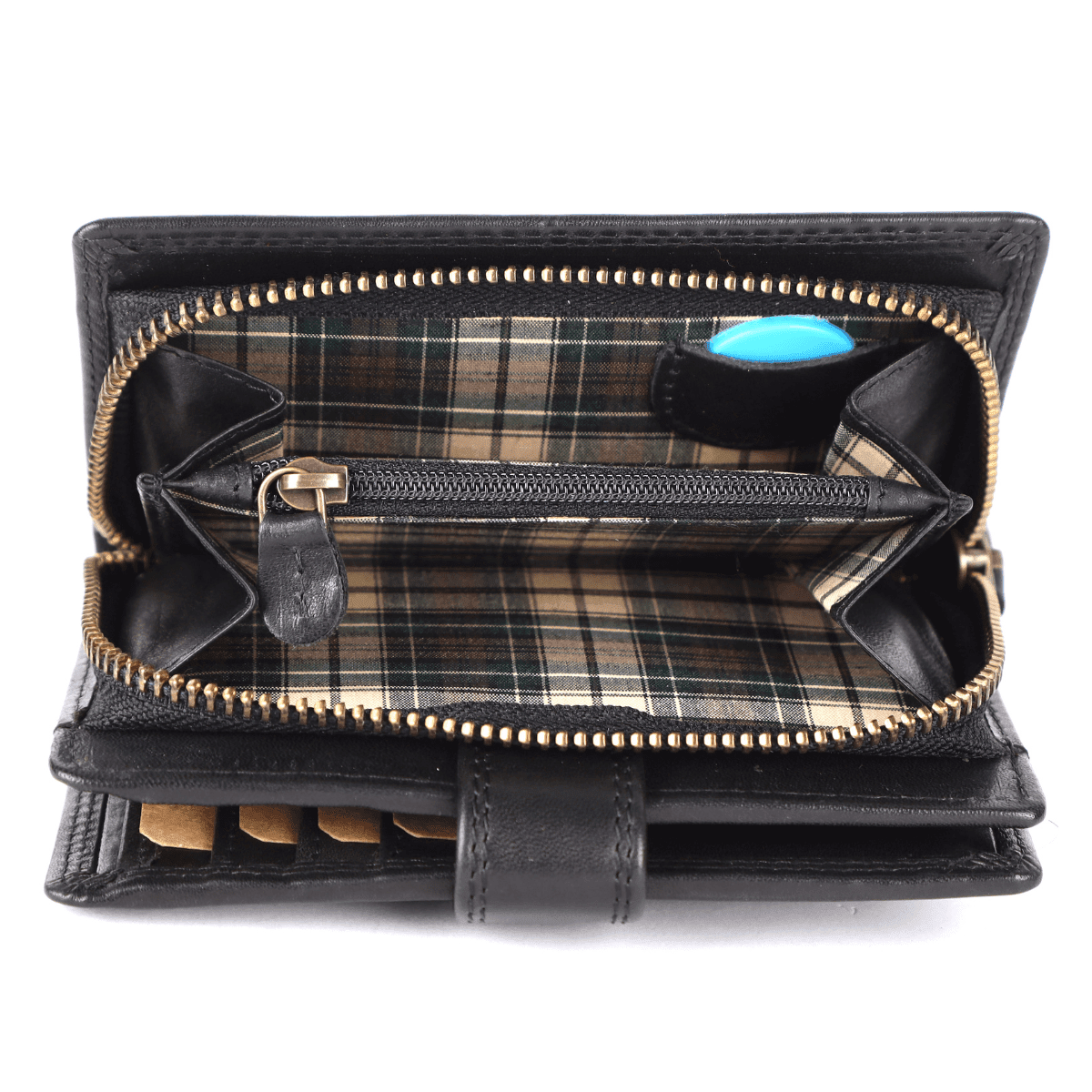 Classic Black Leather Snap Wallet - Image 5