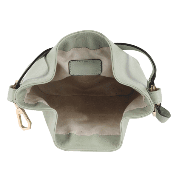 Bucket Shoulder Bag – Light Dove Grey with Gold Accent Buckle - Image 3