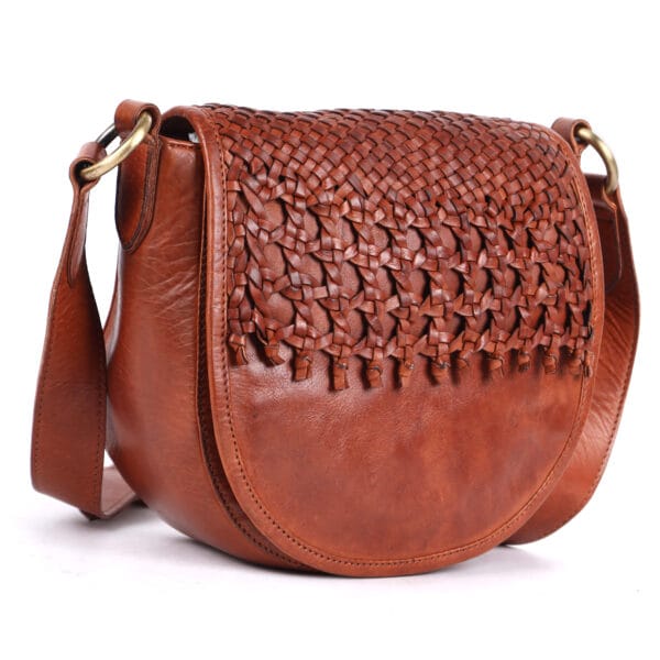 Braided Leather Crossbody Bag - Image 2