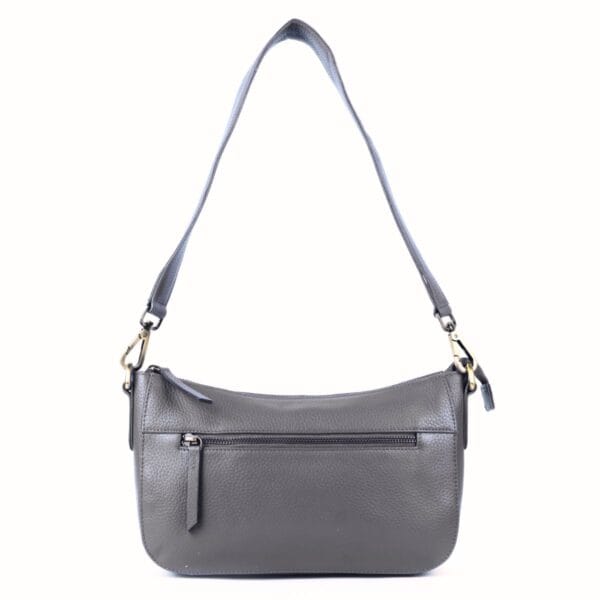 Grey Leather Shoulder Bag - Image 2