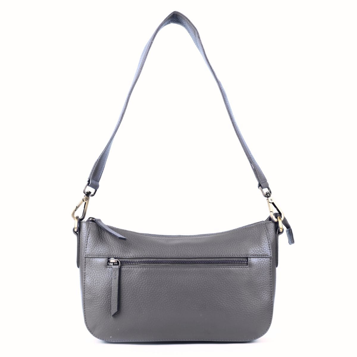 Grey Leather Shoulder Bag - Image 2