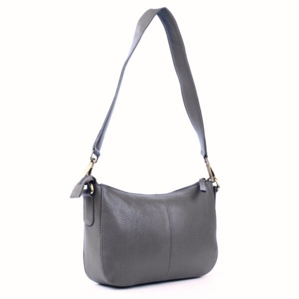 Grey Leather Shoulder Bag - Image 3