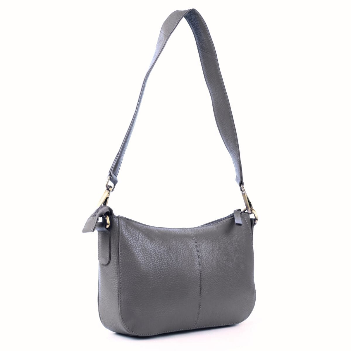 Grey Leather Shoulder Bag - Image 3