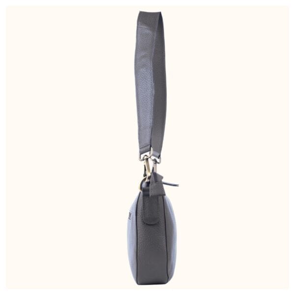 Grey Leather Shoulder Bag - Image 4
