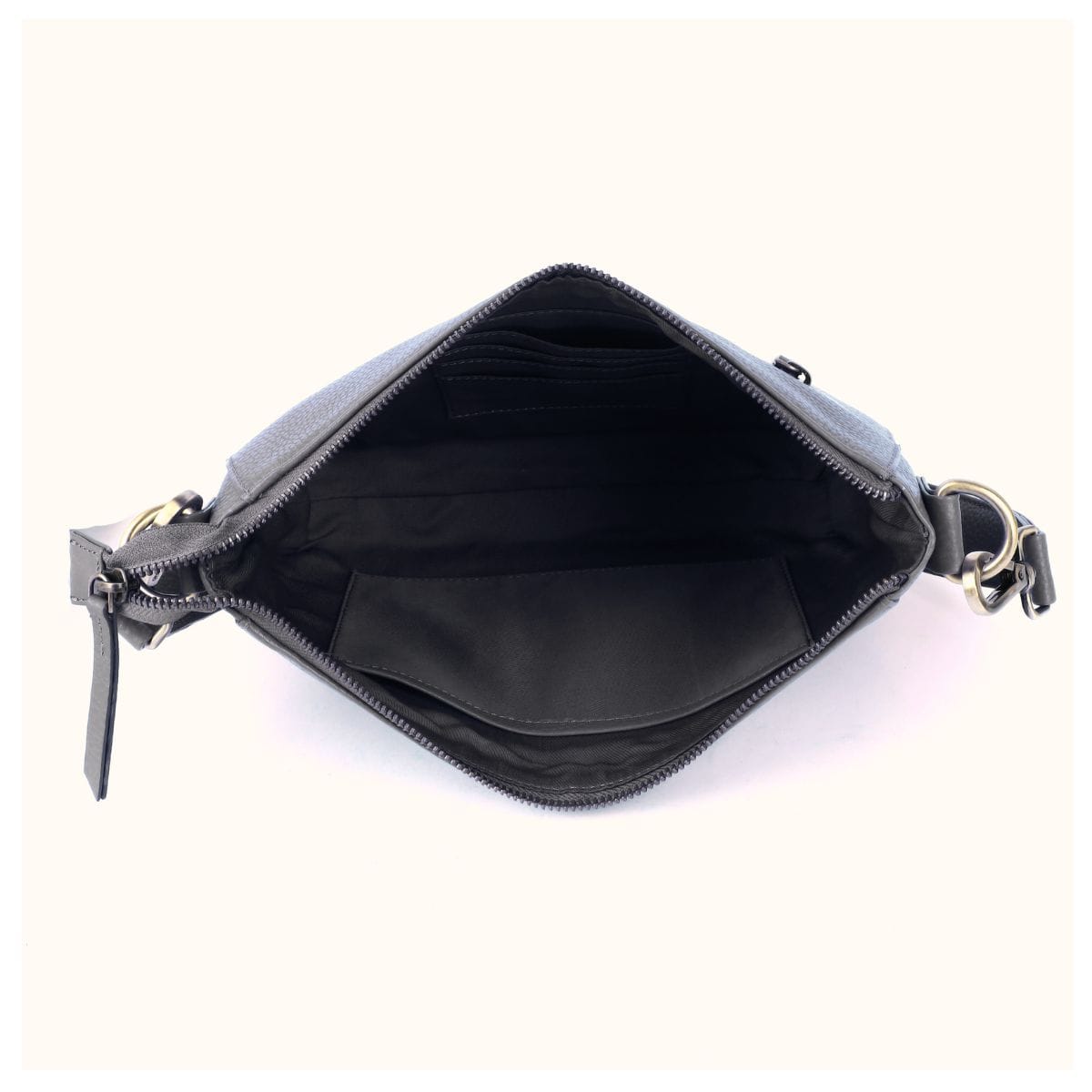 Grey Leather Shoulder Bag - Image 5