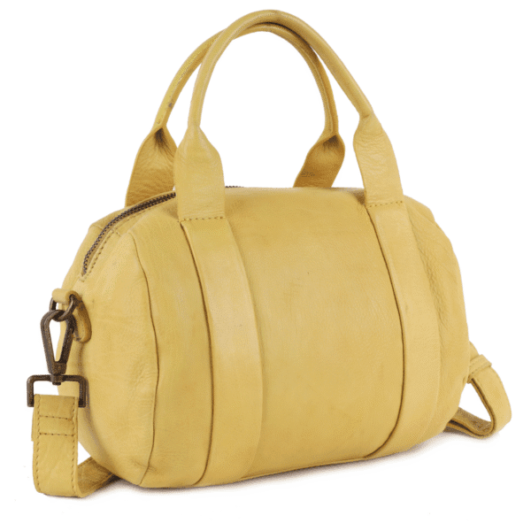 Stylish Yellow Leather Crossbody Bag - Image 5