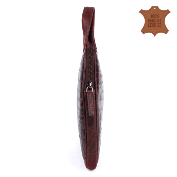 Croc-Embossed Leather Laptop Bag - Image 4