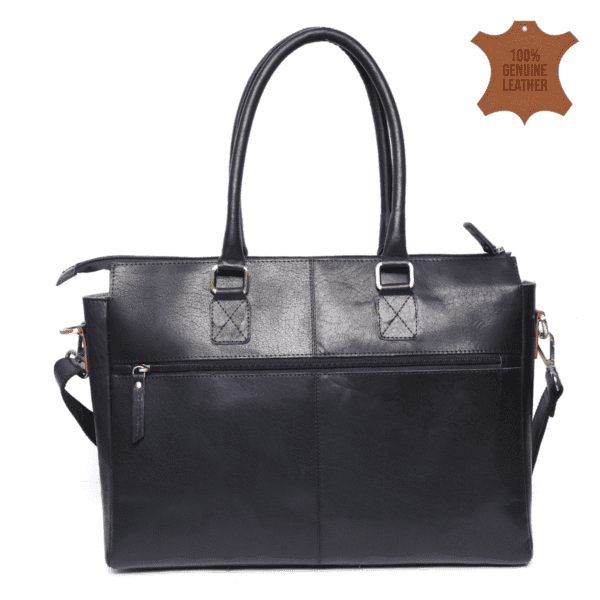 Classic Black Leather Handbag - Image 4