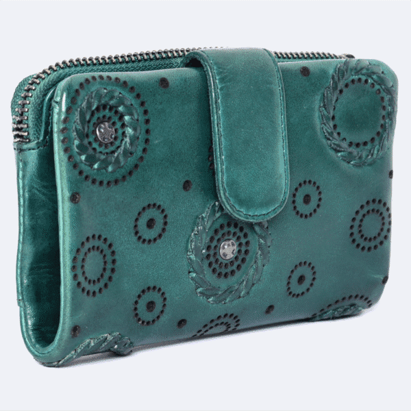 Elegant Green Leather Women Wallet - Image 3