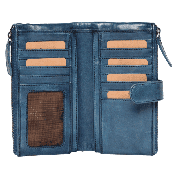 Elegant Blue Leather Purse - Image 2
