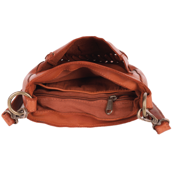 Genuine Leather Ladies Side Bag in Rustic Brown - Image 3