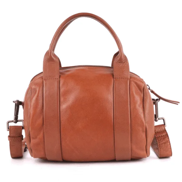 Top Quality Tan Leather Handbag with Dual Handles and Crossbody Strap - Image 3